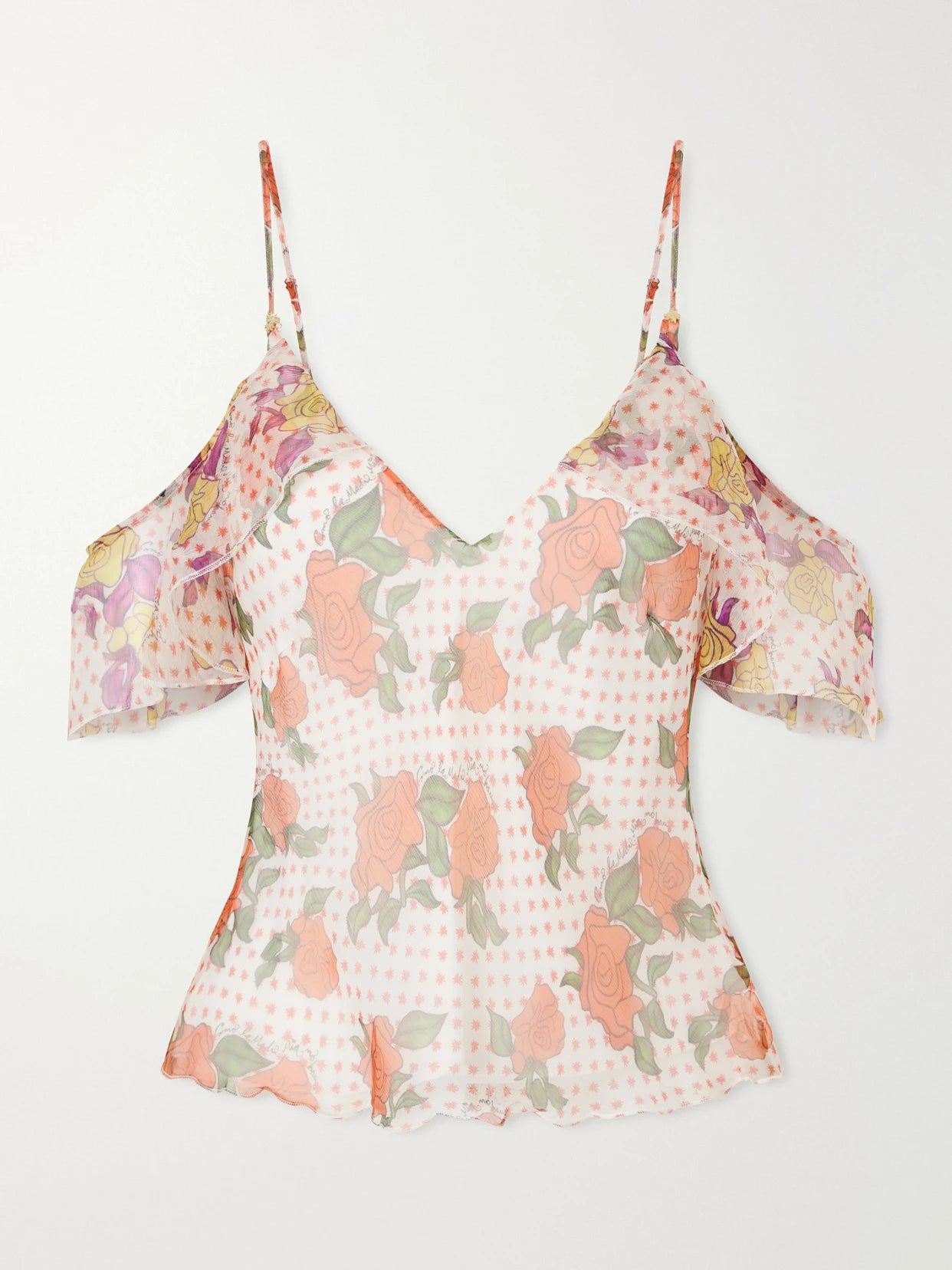 Pajaritos Y Rosas Silk Tank