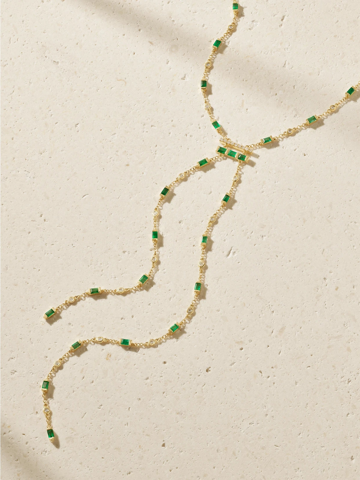 SHAY 18-karat Gold, Emerald And Diamond Necklace