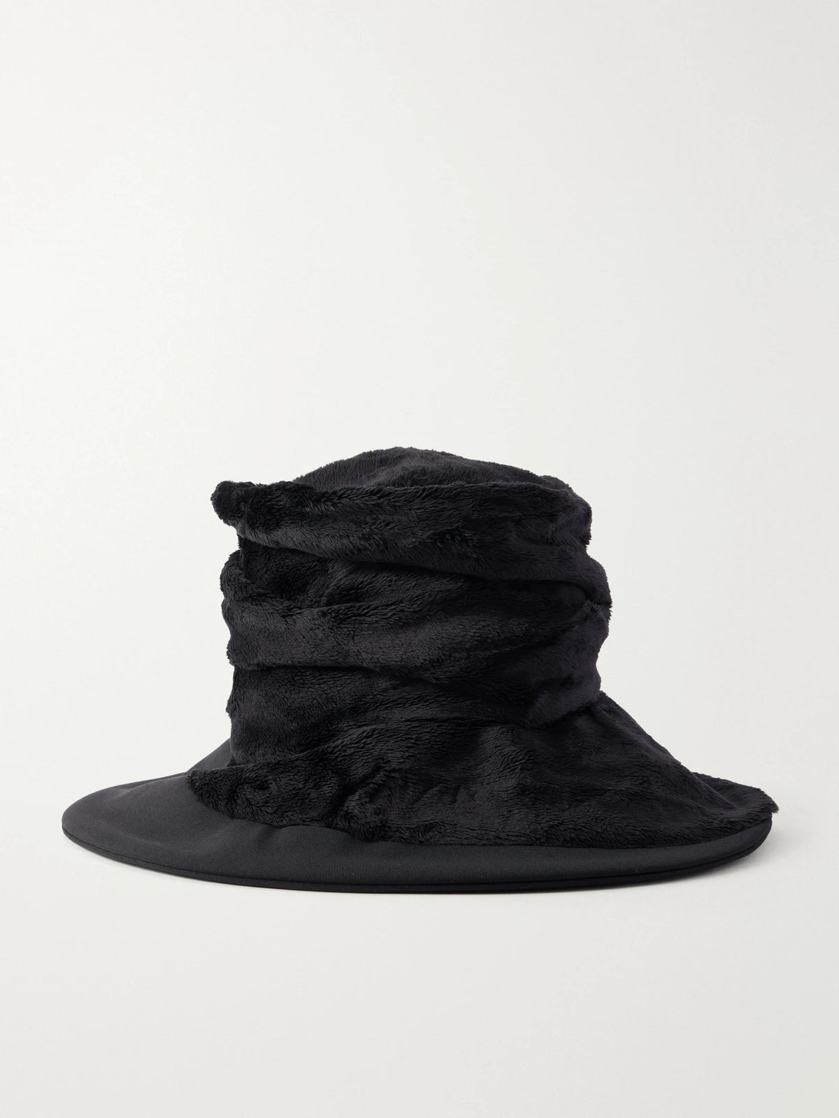Junya Watanabe Plush And Wool-gabardine Wide Brim Hat