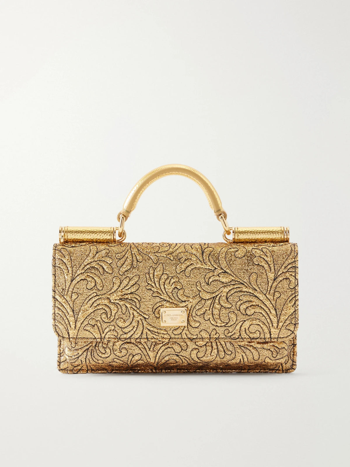 Dolce & Gabbana Leather-trimmed Brocade Top-handle Bag