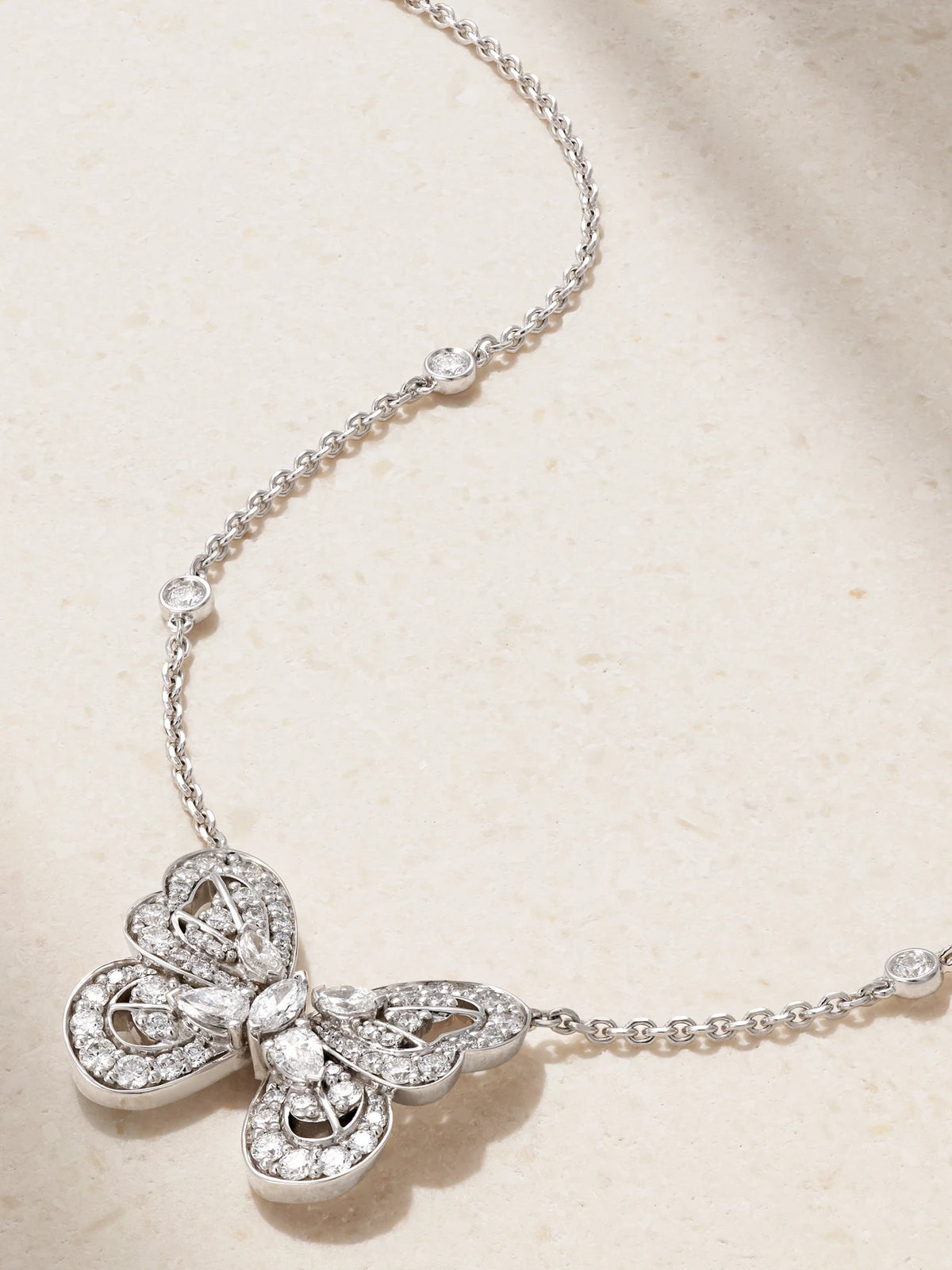 Portraits Of Nature Butterfly 18-karat White Gold Diamond Necklace