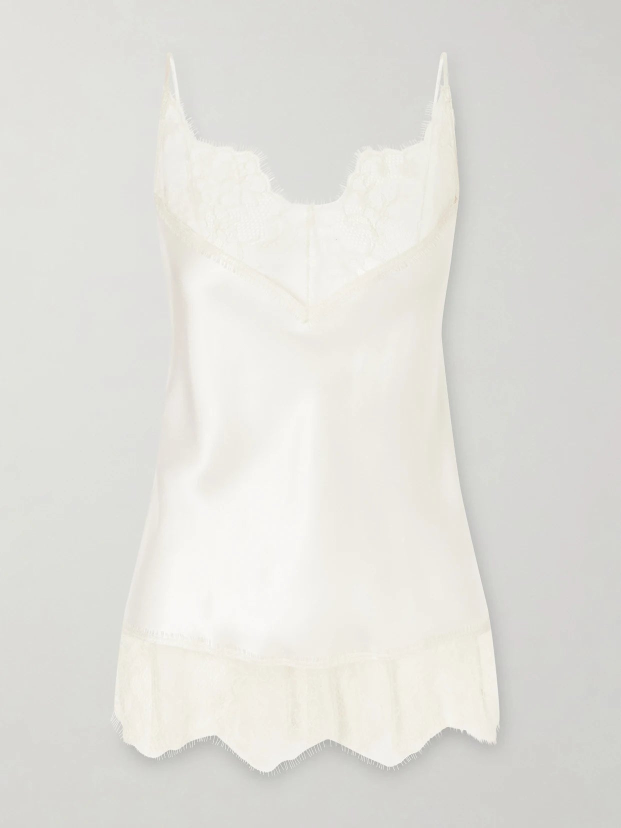 Lace-trimmed Silk-satin Camisole
