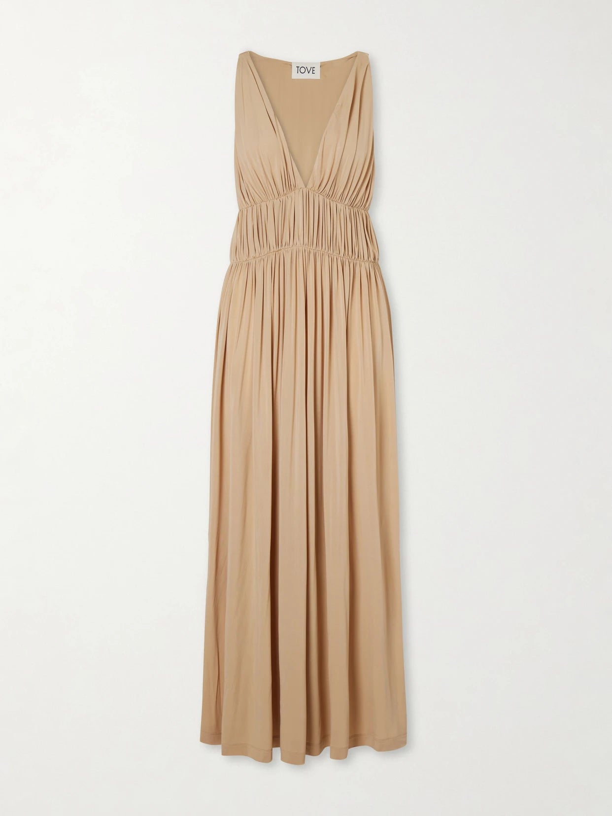 Ouida Gathered Jersey Maxi Dress