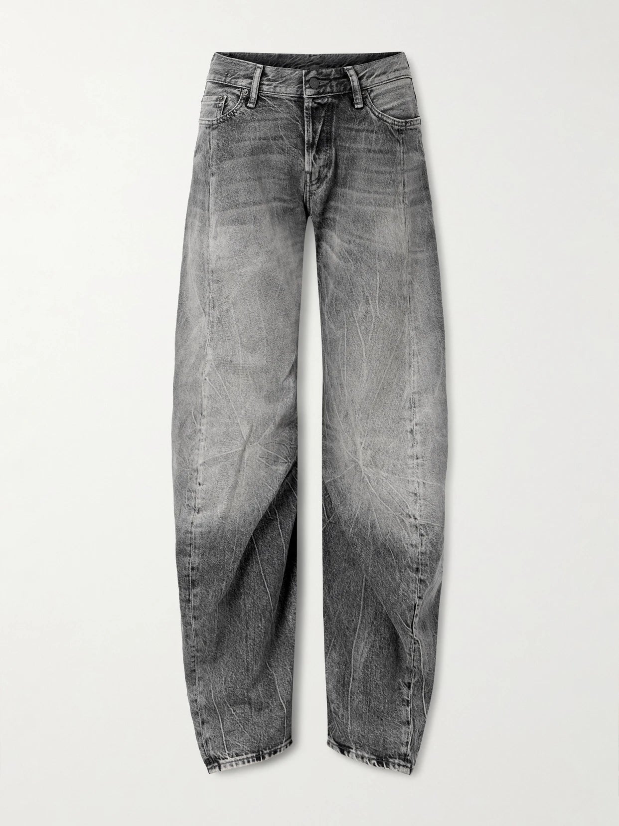 Image of Jeans. Product name - 2006f Low-rise Barrel-leg Jeans in Black colour by brand - Acne Studios