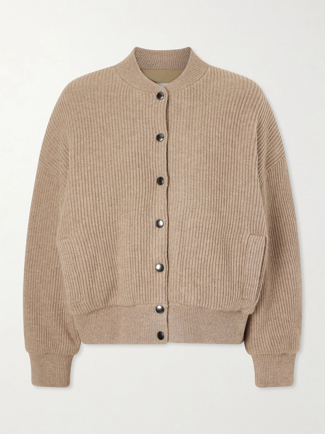 Image of Coats & Jackets. Product name - Cashmere Bomber Jacket in Light brown colour by brand - Brunello Cucinelli