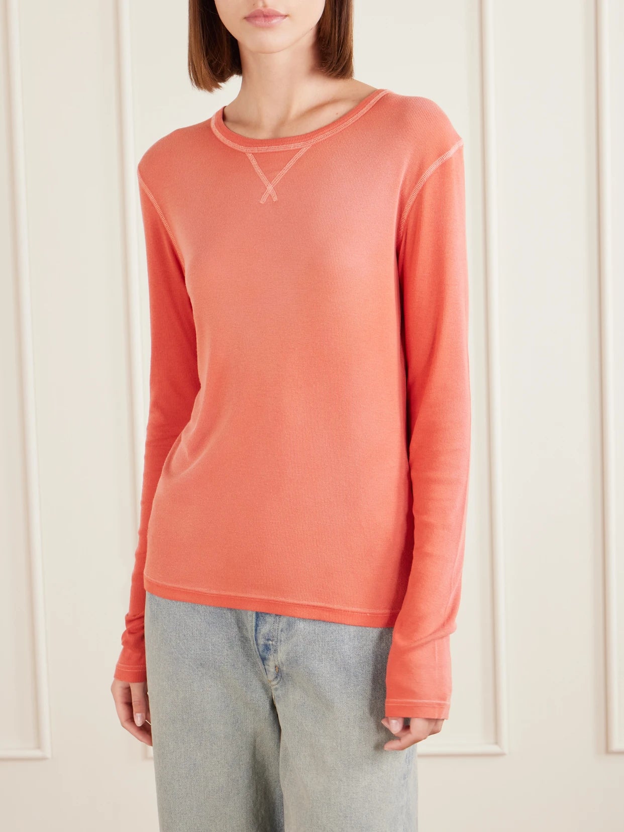 Einso Printed Ribbed Jersey T-shirt