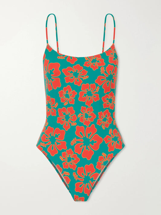 Image of Swimwear. Product name - Trentasei Printed Swimsuit in Blue colour by brand - Lido