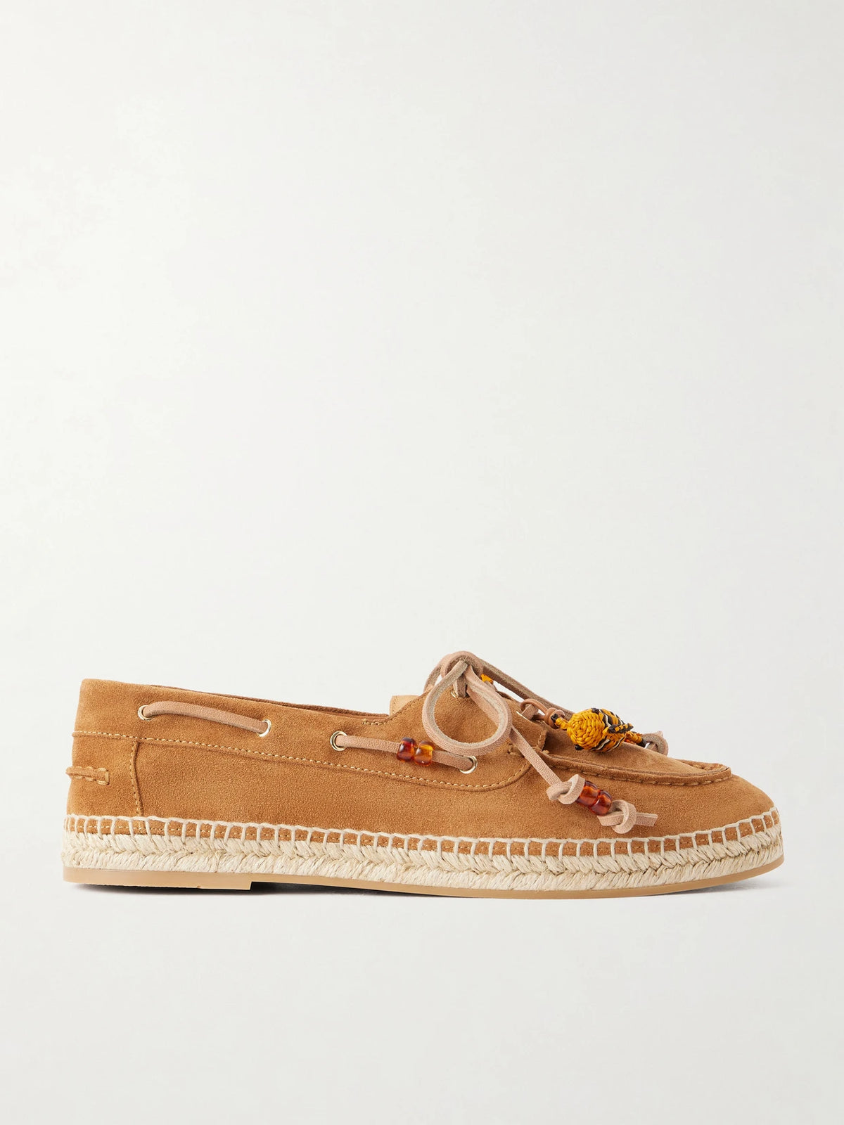 Embellished Suede Espadrille Loafers