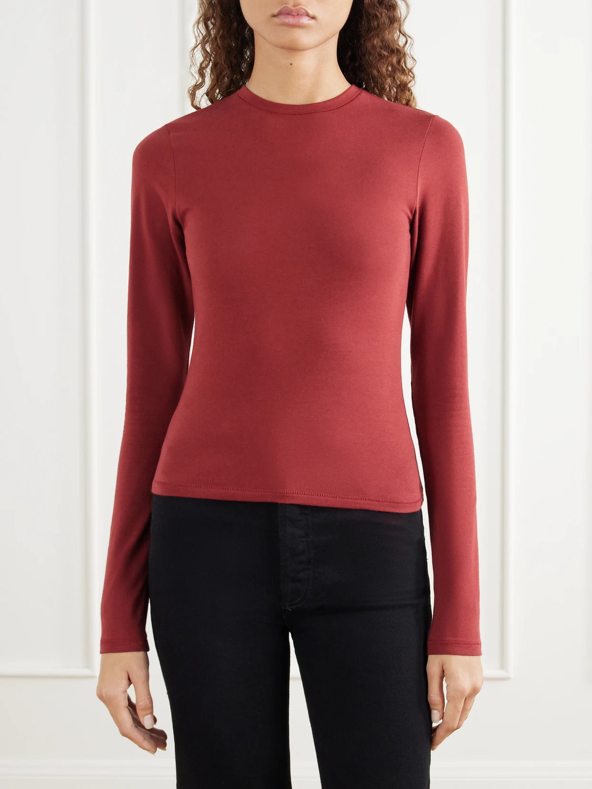 SKIMS Stretch-cotton Jersey Top - Merlot
