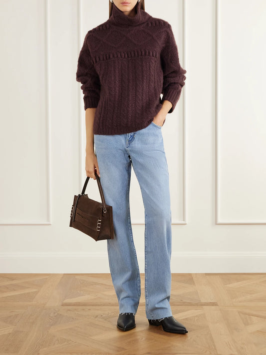 Image of Jeans. Product name - Weekender Frayed Mid-rise Straight-leg Jeans in Light denim colour by brand - Guest In Residence