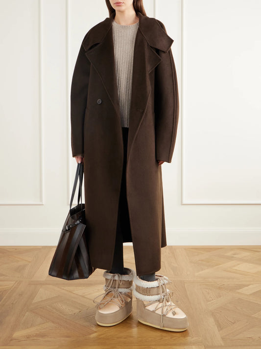 Image of Boots. Product name - Icon Low Pearly Plus Suede-trimmed Shearling And Satin Boots in Beige colour by brand - Moon Boot