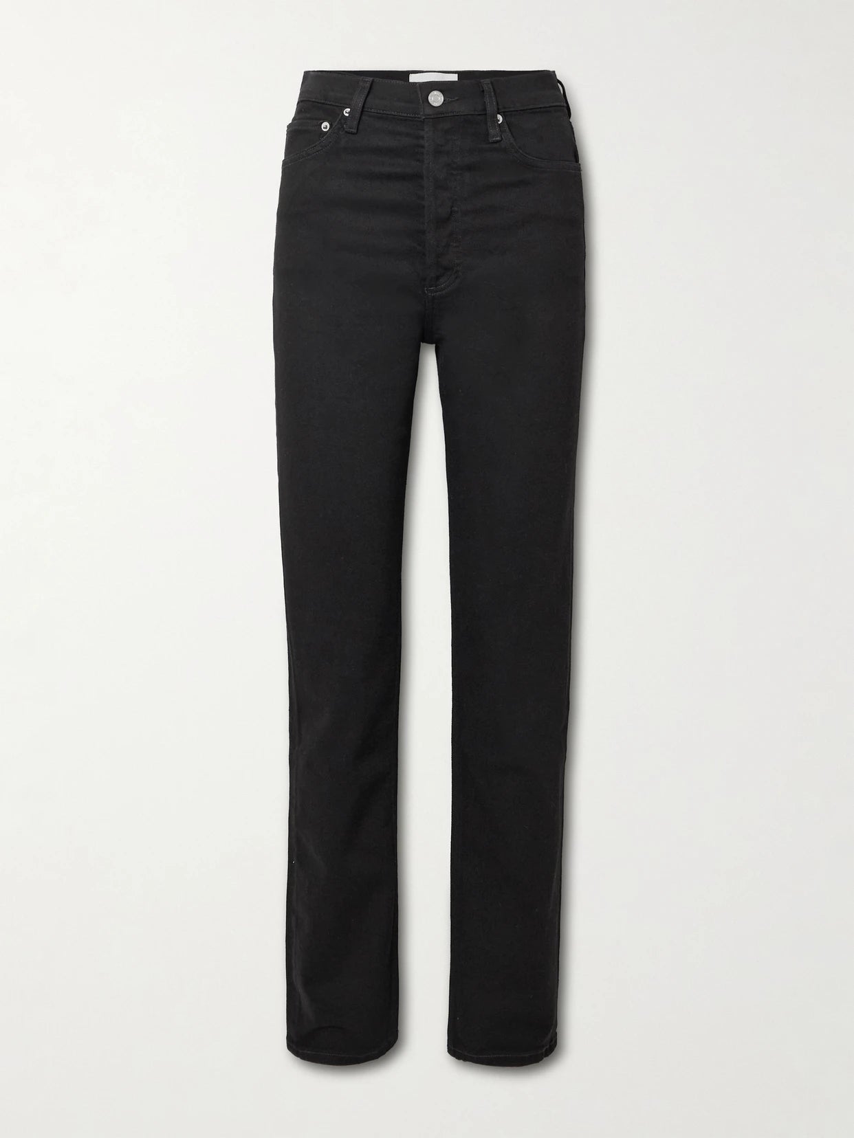 Image of Jeans. Product name - '90s Pinch Waist Long High-rise Straight-leg Jeans in Black colour by brand - AGOLDE