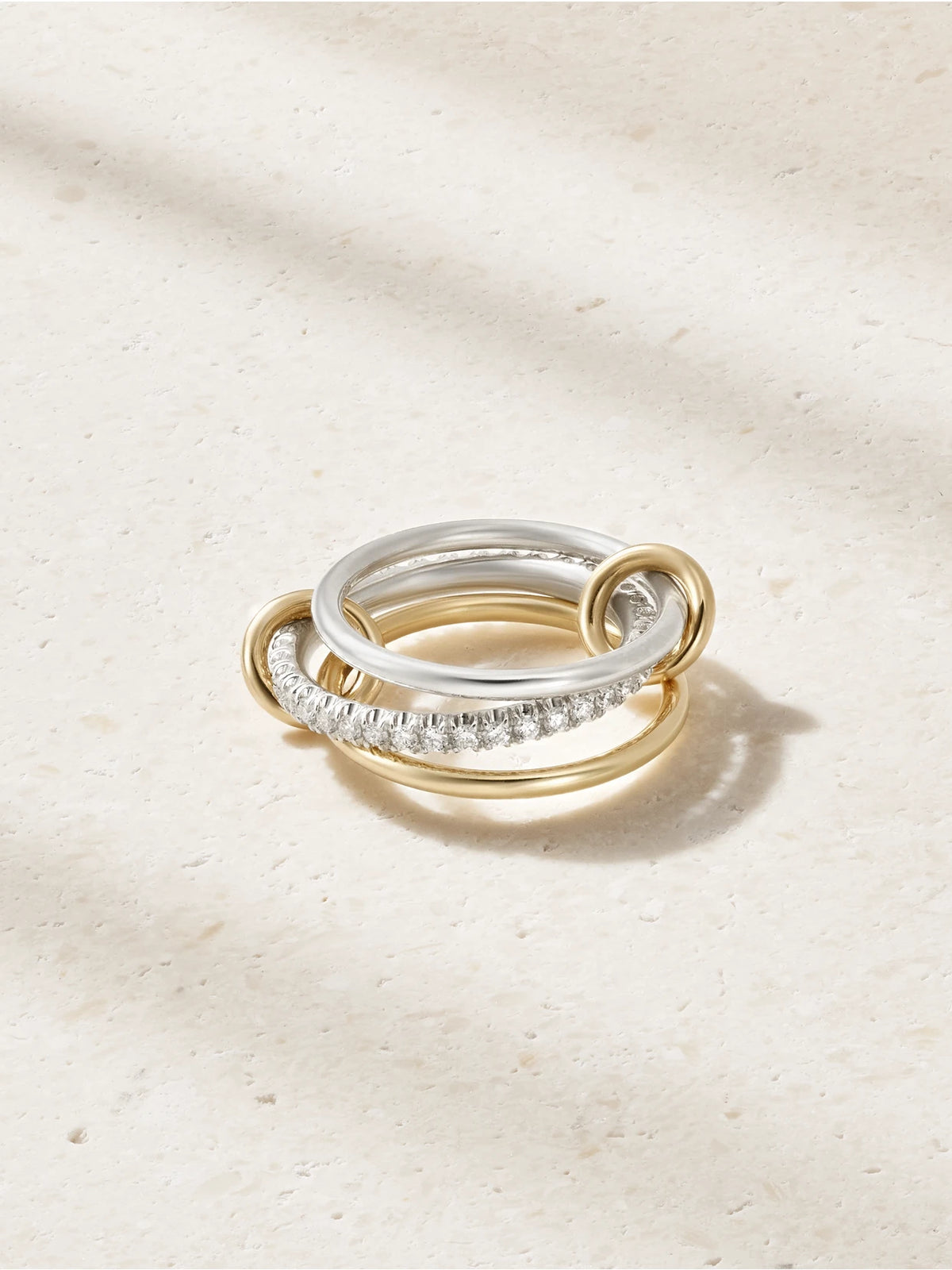 Tigris Sterling Silver, 18-karat Gold And Diamond Ring