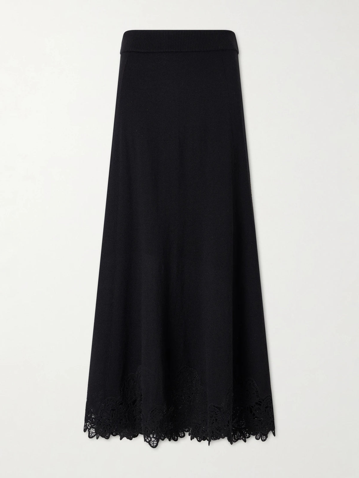 Zimmermann Valiant Lace-trimmed Wool Midi Skirt