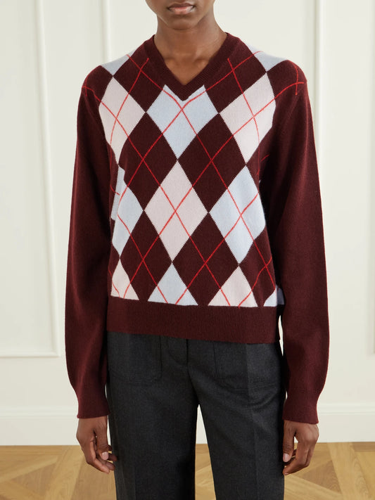 RÙADH The Academy Checked Cashmere Sweater