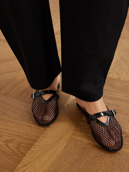 Fishnet Flat Mules