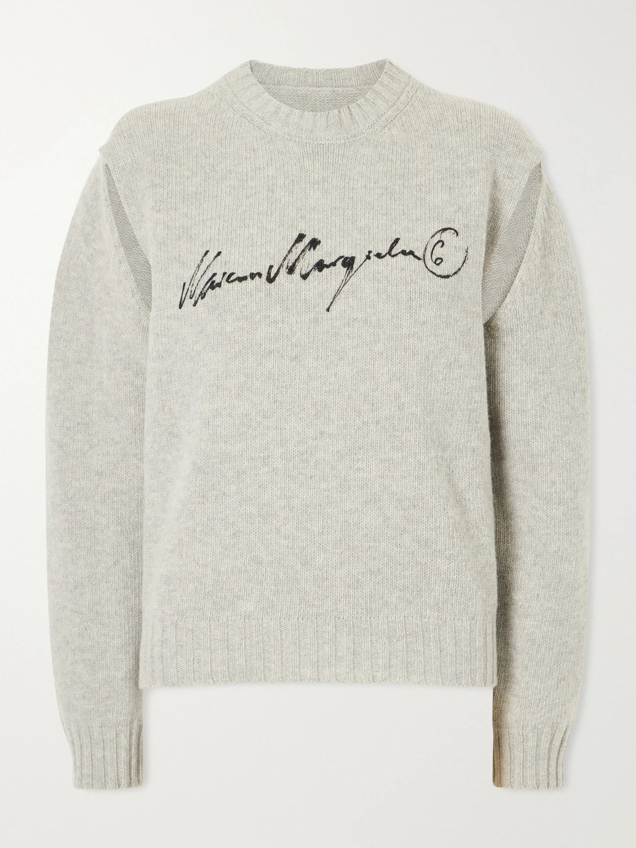 Logo-print Cut-out Wool-blend Sweater