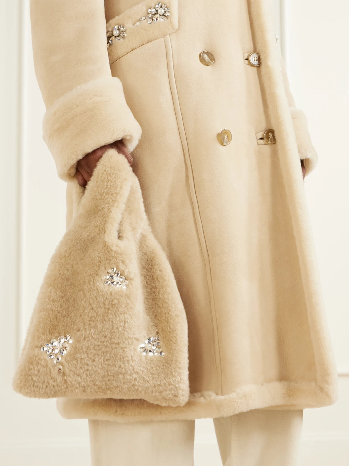 Image of Bags. Product name - Shearling-effect Shoulder Bag in Multi colour by brand - Simone Rocha