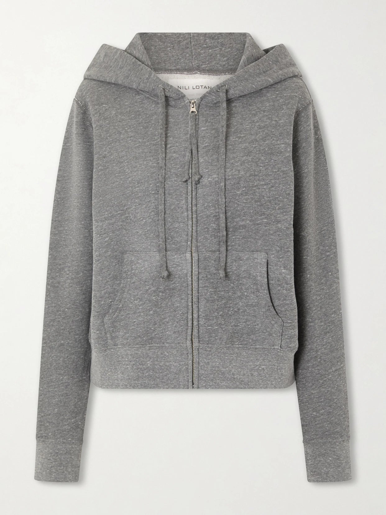 Image of Sleepwear & Loungewear. Product name - Callie Hooded Jersey Zip-up Sweater in Gray colour by brand - Nili Lotan