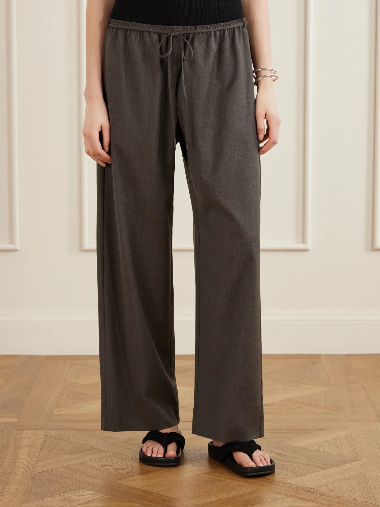Everyday Wool-blend Wide-leg Pants