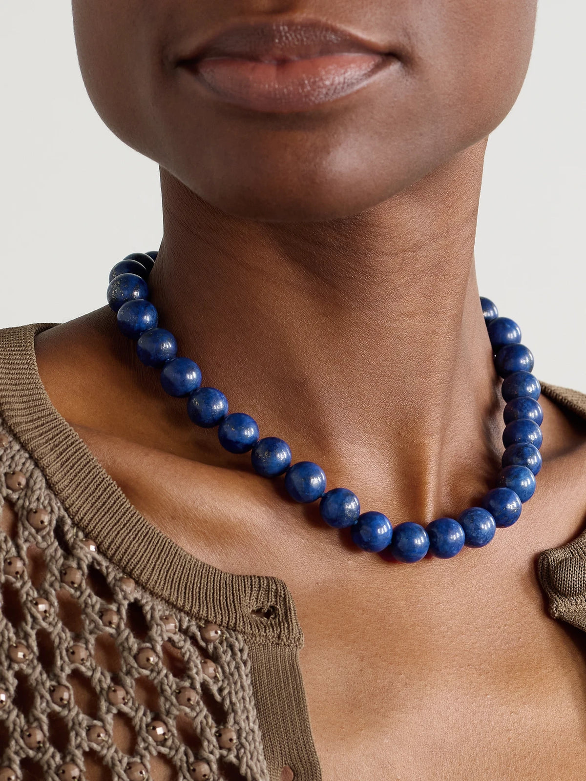 Image of Necklaces. Product name - Gold Lapis Lazuli Necklace in Blue colour by brand - JIA JIA