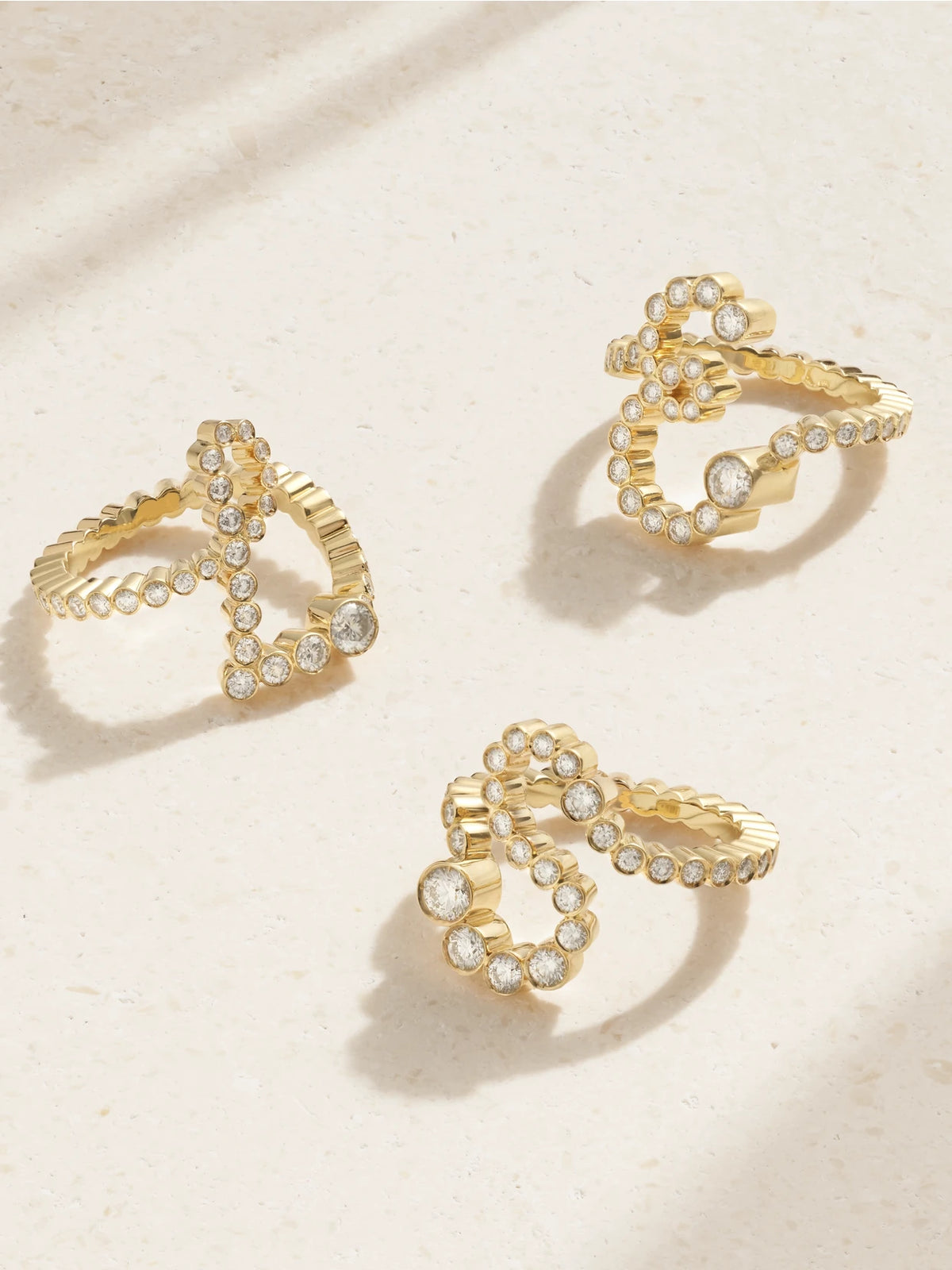 Ensemble Letter 18-karat Gold Diamond Ring