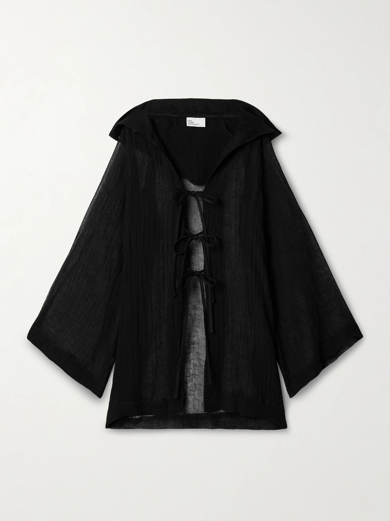 Hooded Crinkled Linen-blend Gauze Coverup