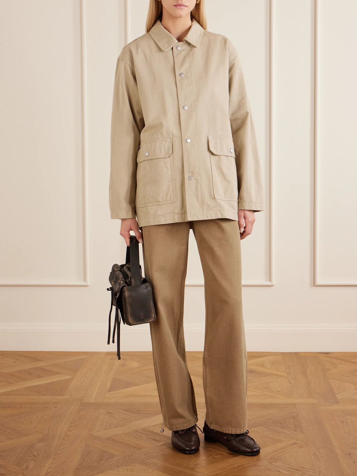 Image of Coats & Jackets. Product name - Barn Cotton Jacket in Beige colour by brand - Still Here