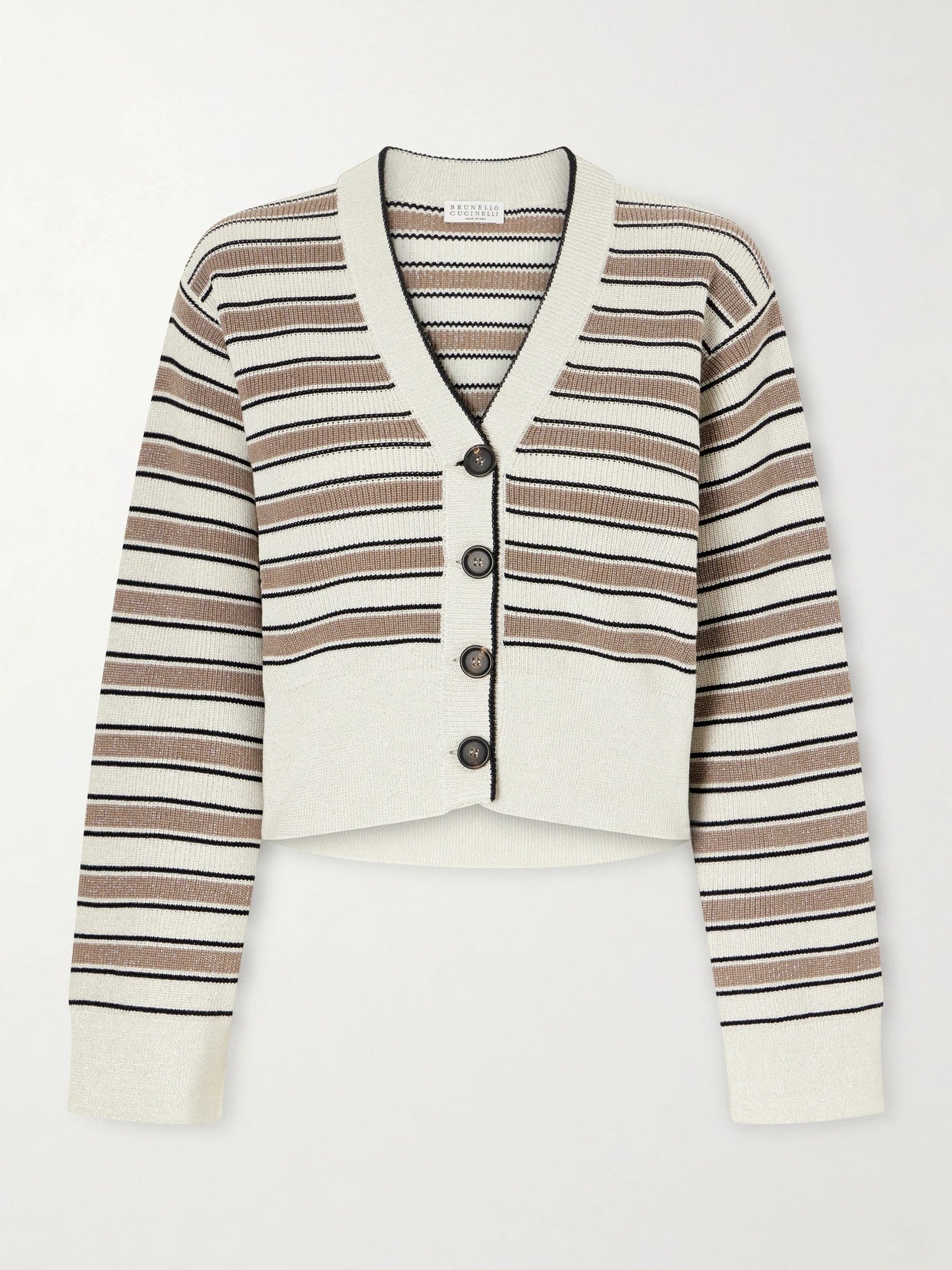 Stripe Cotton-blend Cardigan