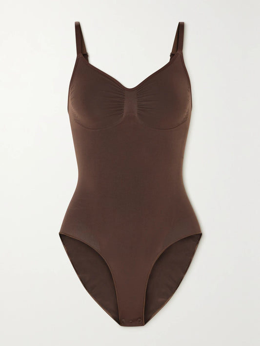 Image of Lingerie. Product name - Seamless Sculpt Brief Bodysuit - Cocoa in Brown colour by brand - SKIMS