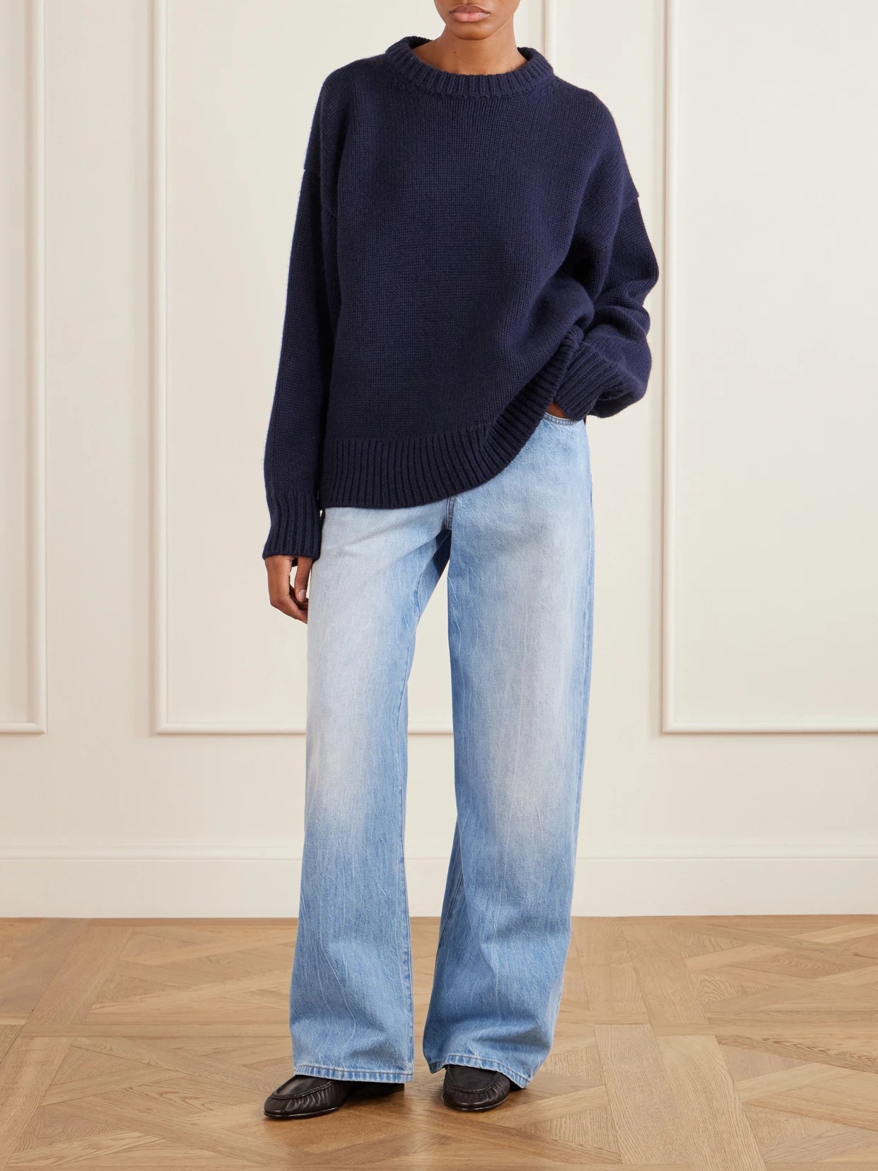 Image of Jeans. Product name - Eglitta Mid-rise Straight-leg Jeans in Blue colour by brand - The Row