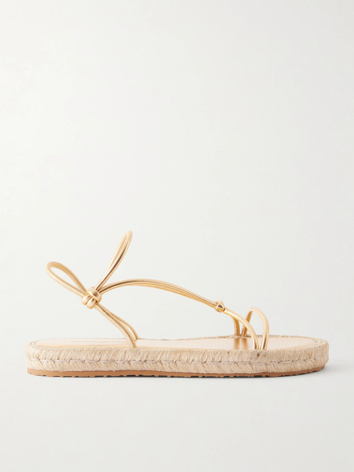 Metallic Leather Espadrille Sandals