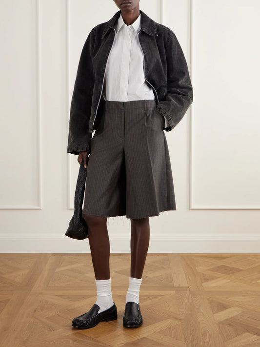 Image of Coats & Jackets. Product name - Cinched Denim Jacket in Black colour by brand - Our Legacy