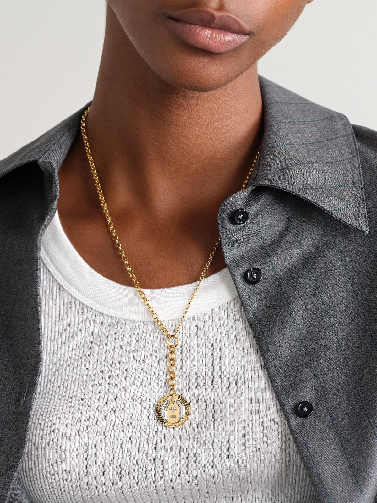 Image of Necklaces. Product name - Vivacity 18-karat Yellow And White Gold Diamond Necklace in Multi colour by brand - FoundRae