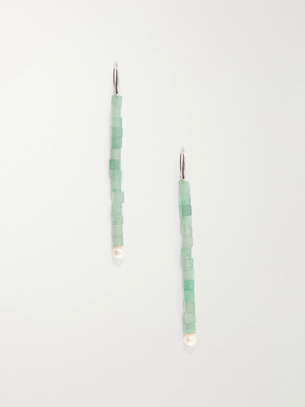 Le Sundial Inès Sterling Silver, Aventurine And Pearl Earrings