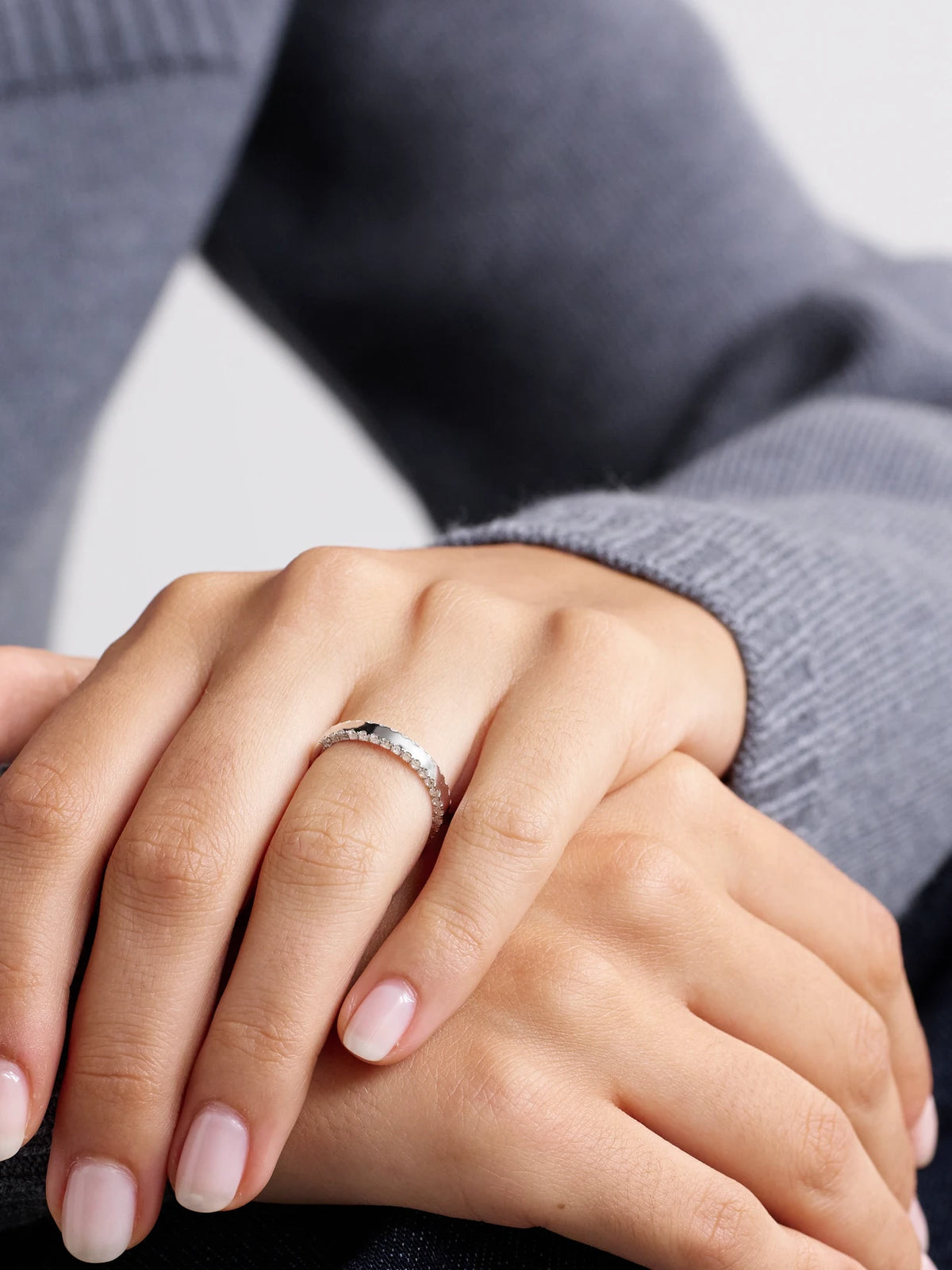 Image of Rings. Product name - Grignotée 9-karat White Gold Diamond Ring in Multi colour by brand - Yvonne Léon