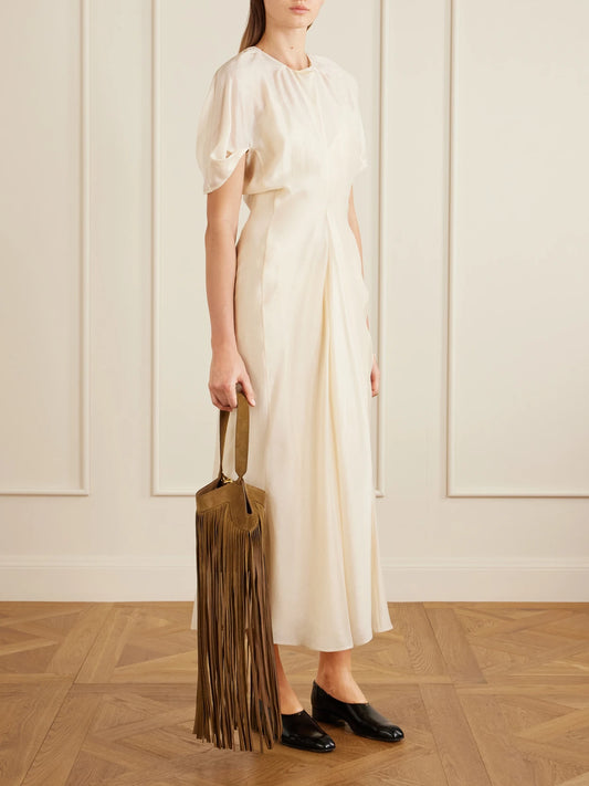 KHAITE Lotus Fringed Leather Tote