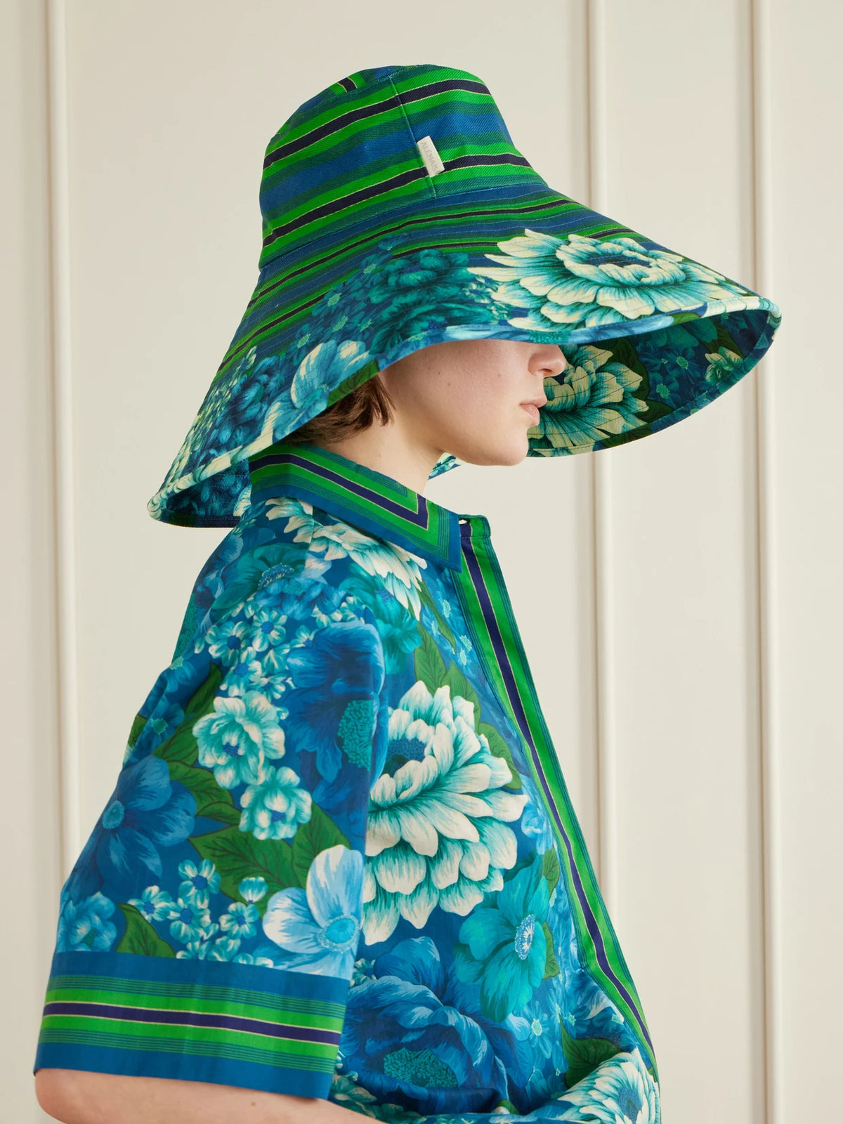 Image of Hats. Product name - Margo Printed Cotton-twill Sunhat in Multi colour by brand - ALÉMAIS