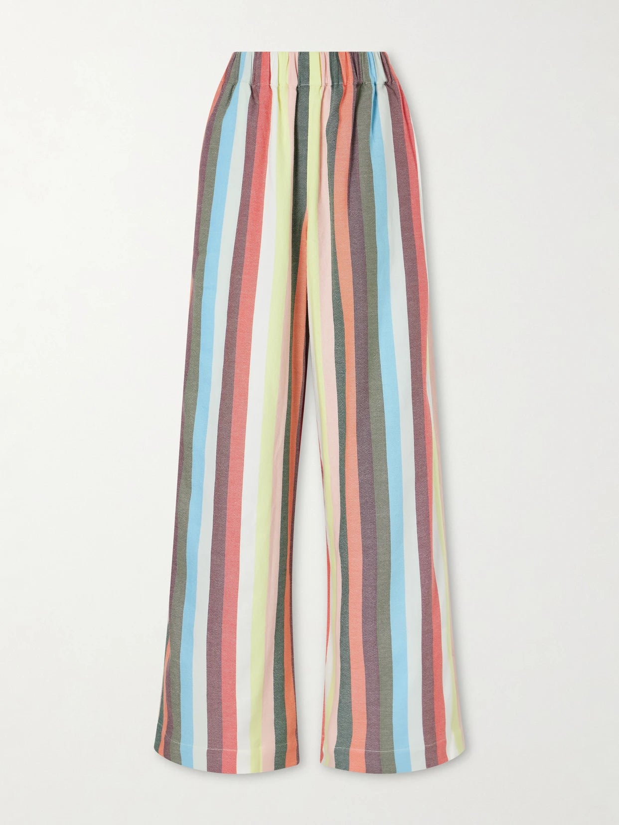 The Palazzo Striped Cotton Wide-leg Pants