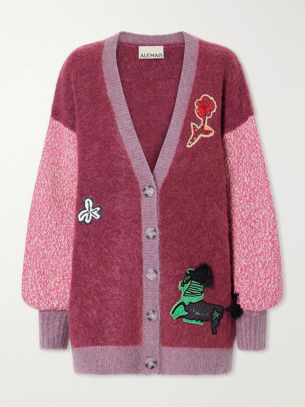 Mlak Bead-embellished Mohair, Alpaca And Wool-blend Cardigan
