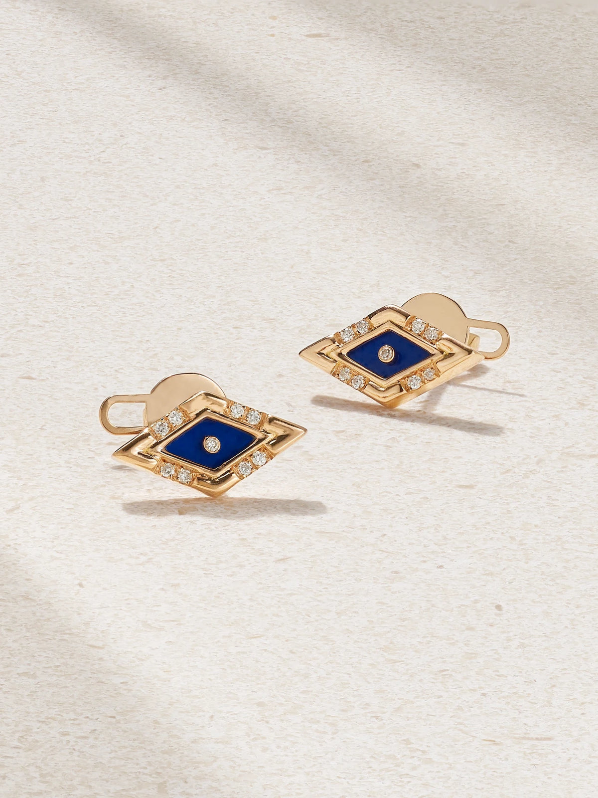Mini Eye 18-karat Gold, Lapis Lazuli And Diamond Earrings