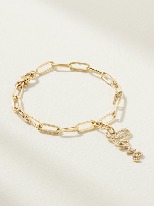 Medium Love 14-karat Gold Diamond Bracelet