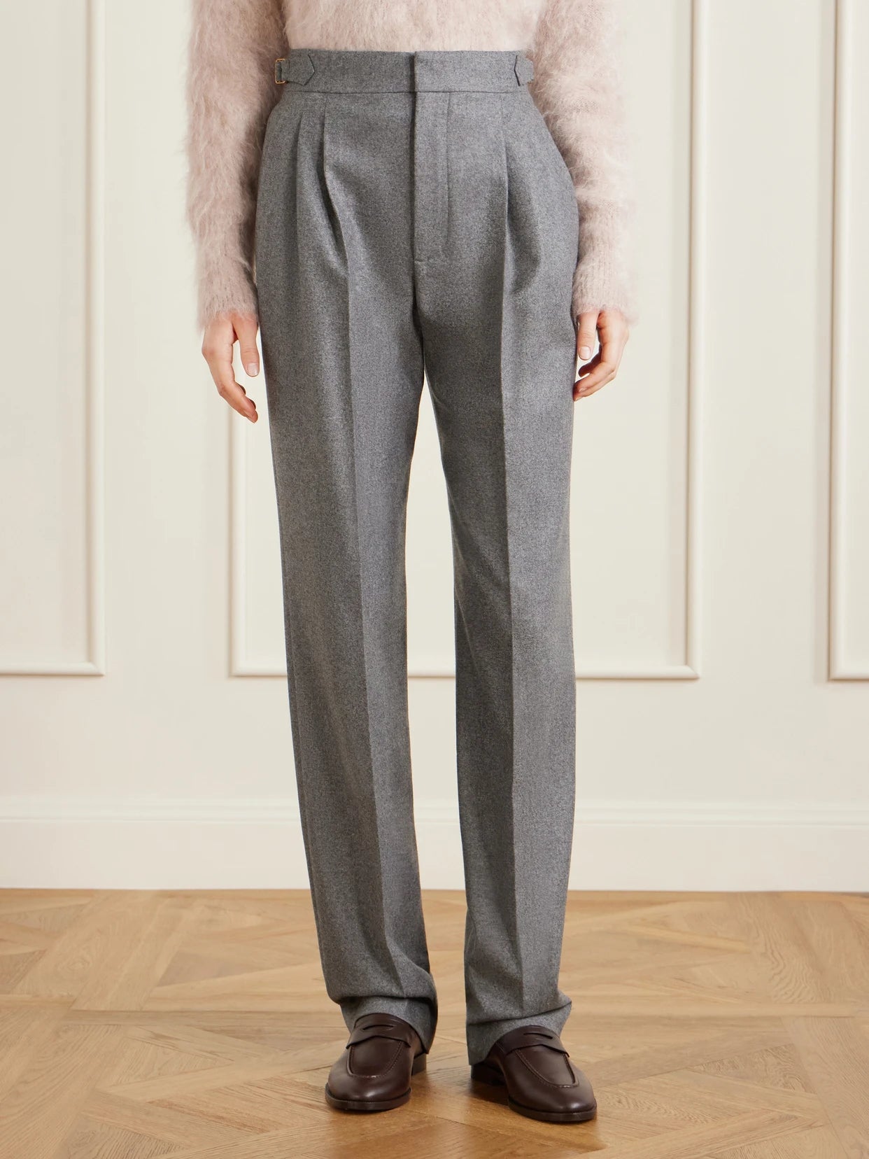 Malik Pleated Wool And Cashmere-blend Straight-leg Pants