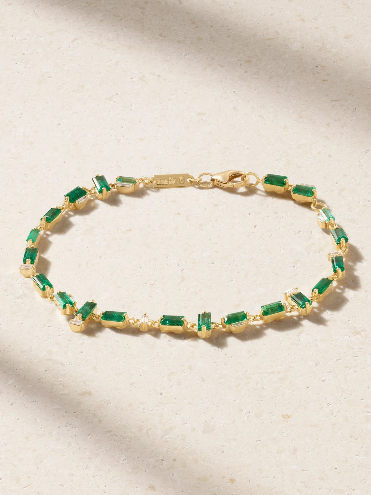 18-karat Gold Emerald And Diamond Bracelet