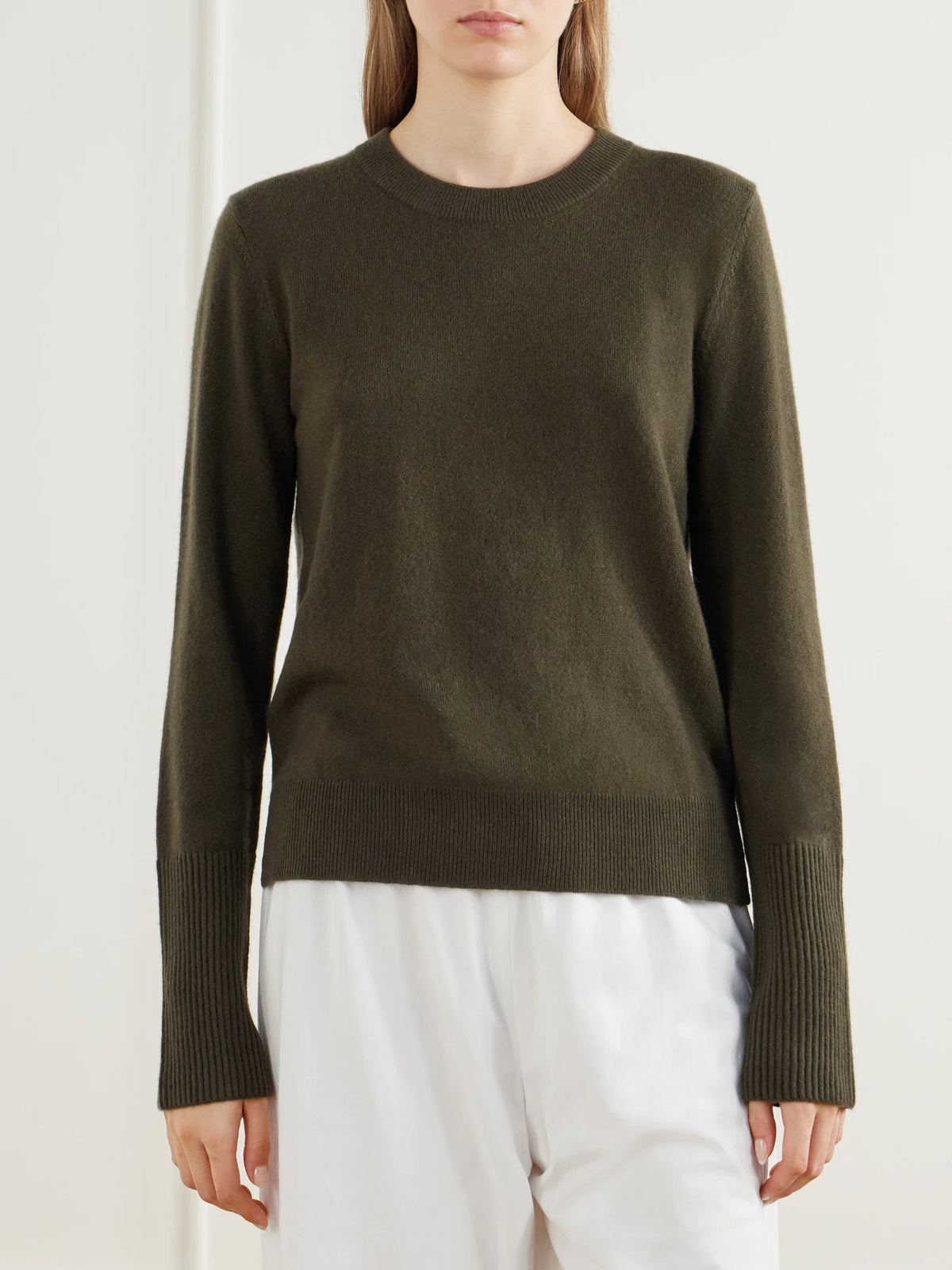 La Ligne Solid Lean Lines Cashmere Sweater