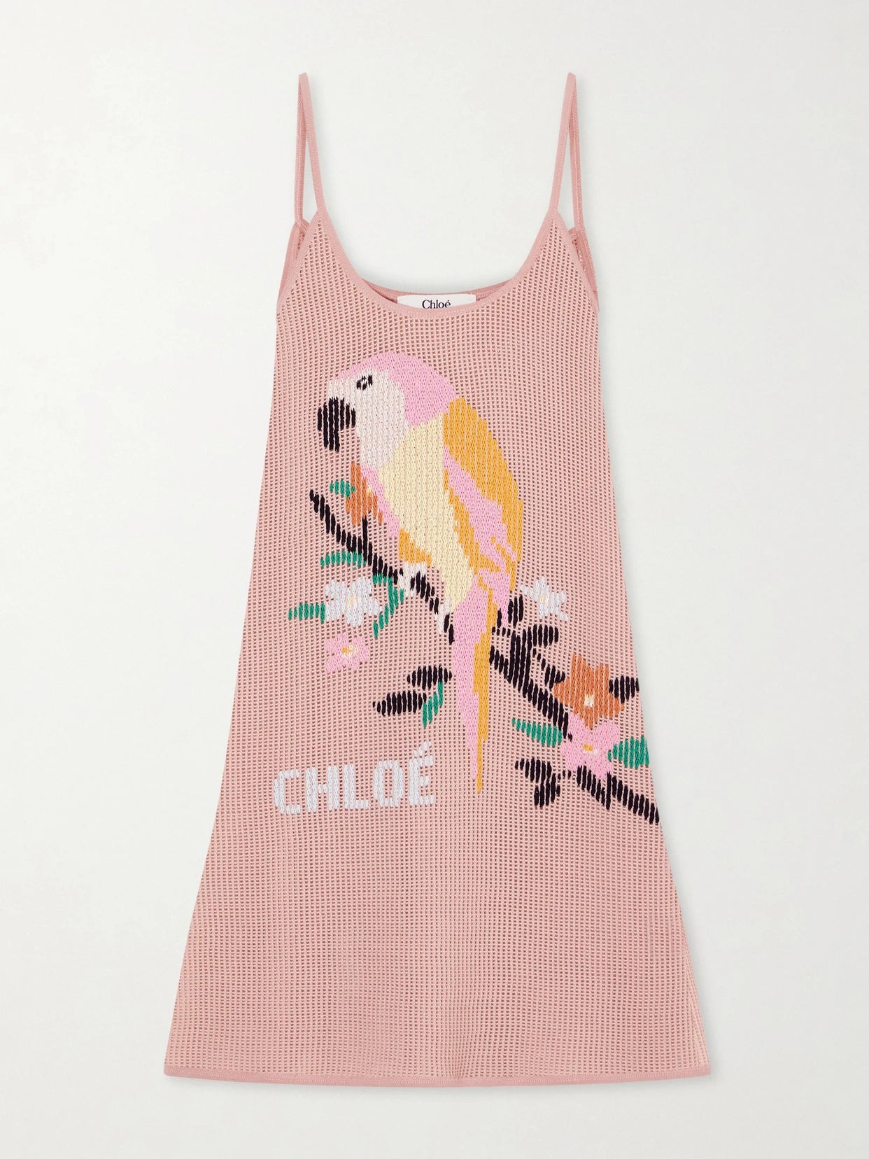 Embroidered Crocheted Cotton Mini Dress