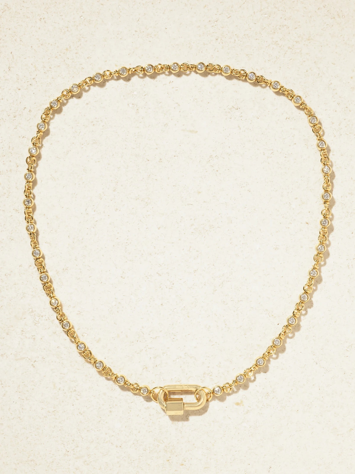 Rolling Cans Chain + Chubby Babylock 18-karat Gold Diamond Necklace