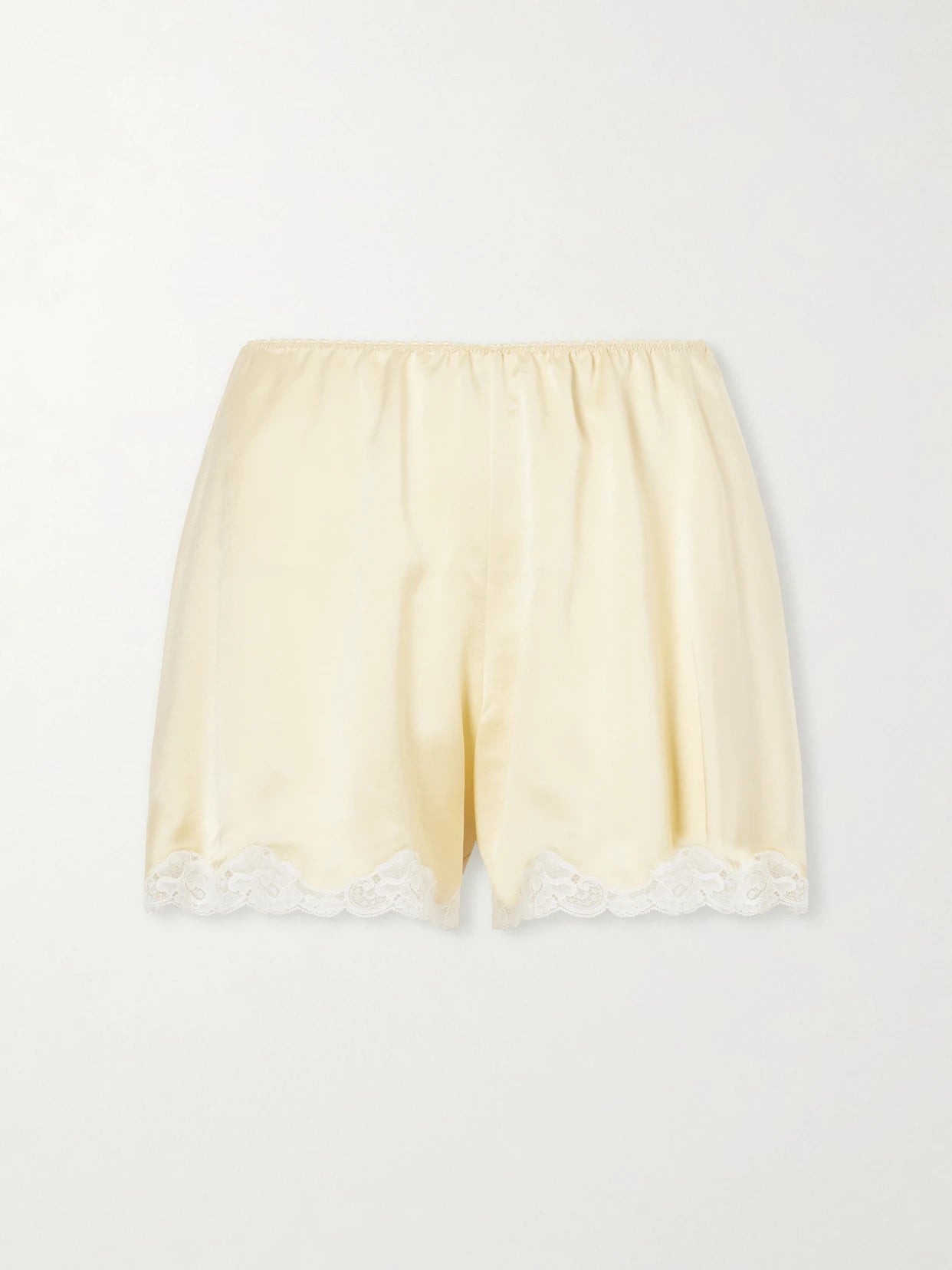 Lace-trimmed Silk-satin Shorts