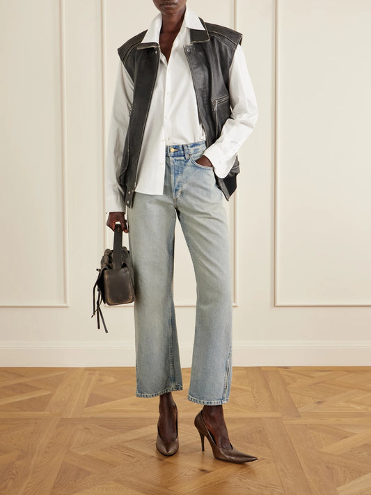 Image of Heels. Product name - Snake-effect Leather Pumps in Brown colour by brand - Acne Studios