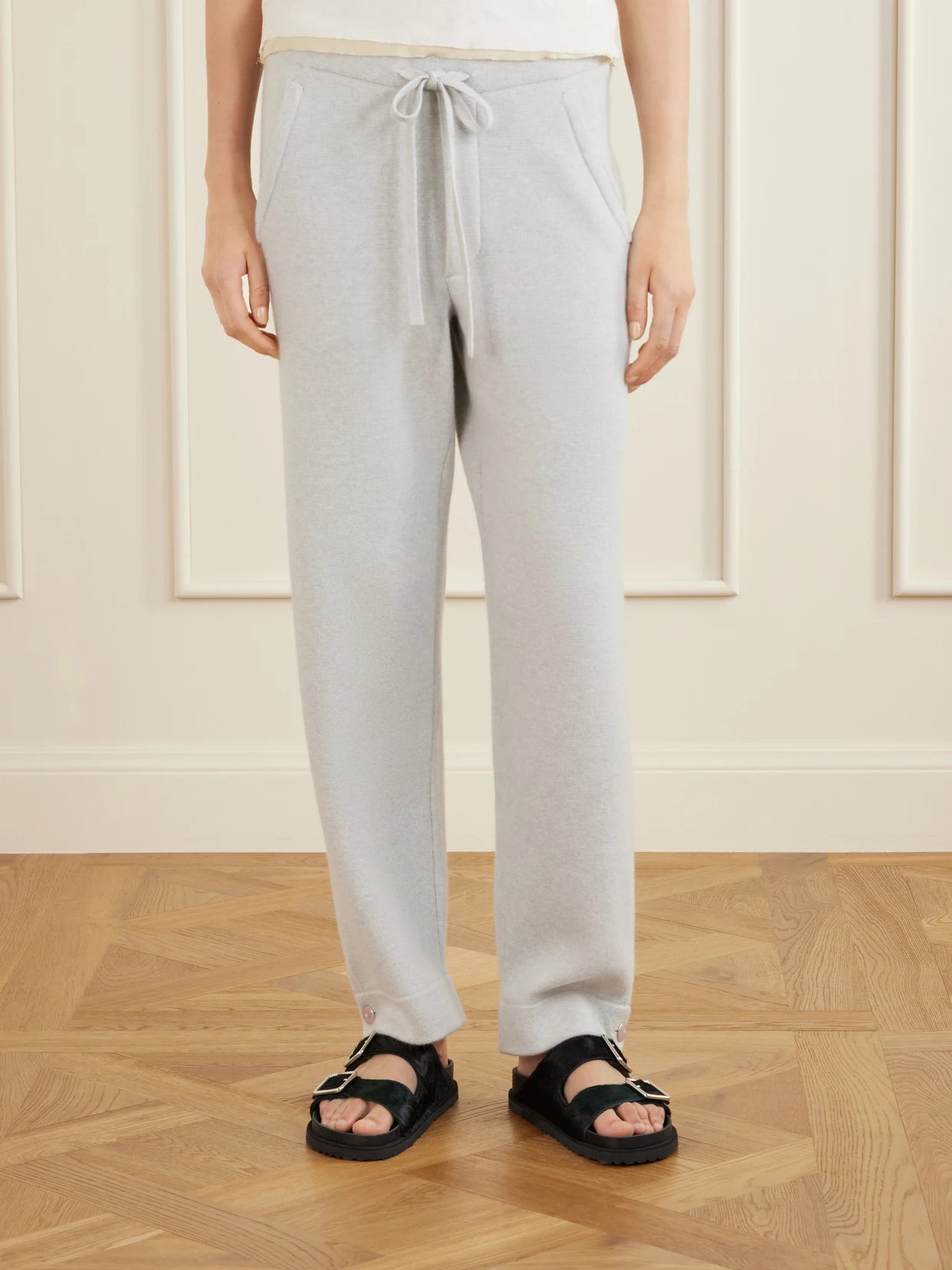 Zinc Cashmere Straight-leg Drawstring Pants